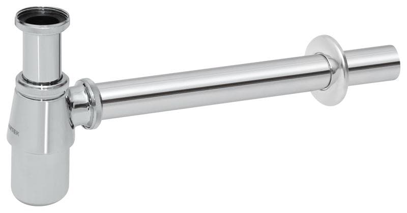 Umývadlový sifón  T003, polsifón s prevlečnou maticou 5/4", mosadz/chróm