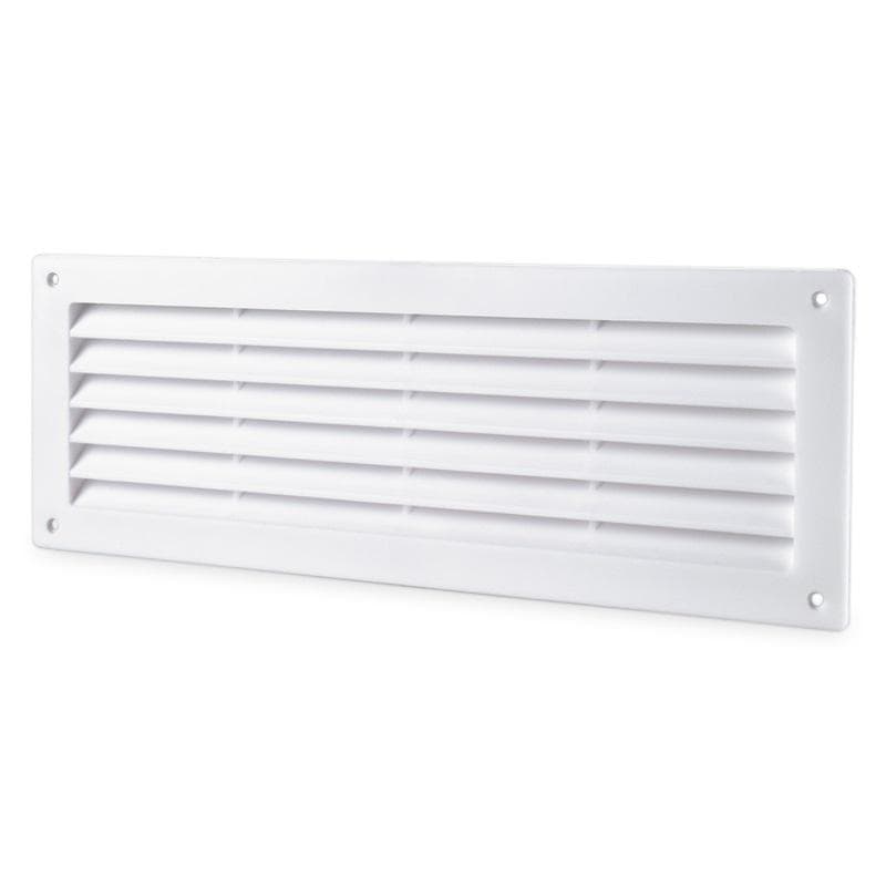 MV350 ventilačná mriežka štvorhranná dverová plastová biela, 368x130mm