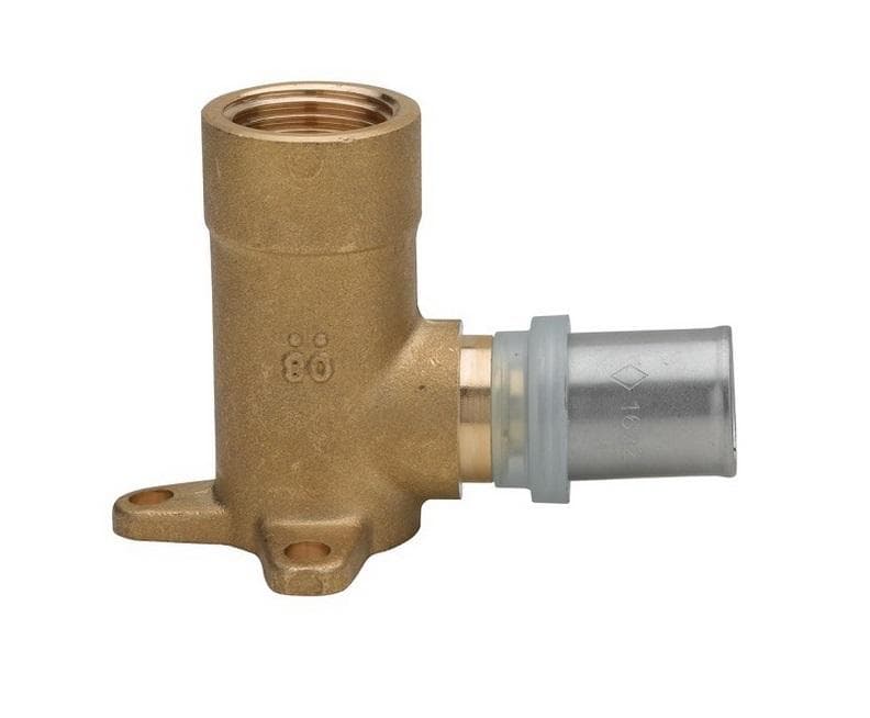 RB Koleno nástenné lisovacie (nástenka) nízka 16x1/2" (výška 40 mm), 502000160440