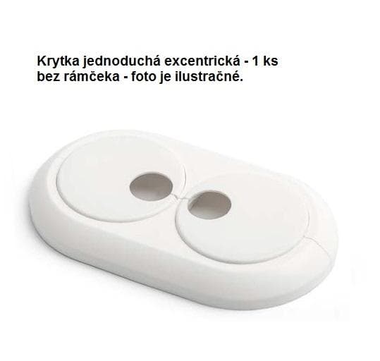 KB E022 - Krytka jednoduchá excentrická, biela, priemer 22, E30-70