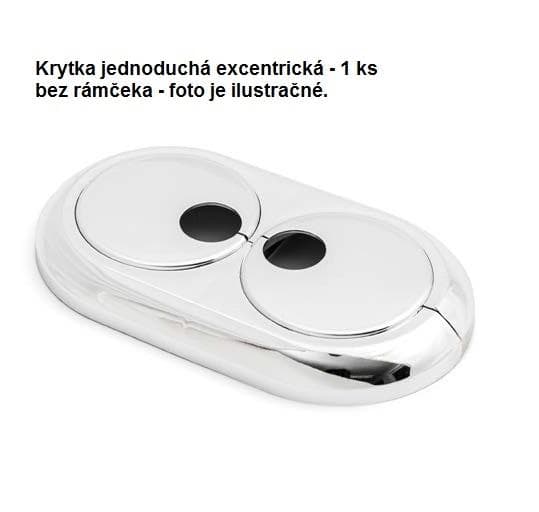 KCH E020 - Krytka jednoduchá excentrická, chróm, priemer 20, E28-72