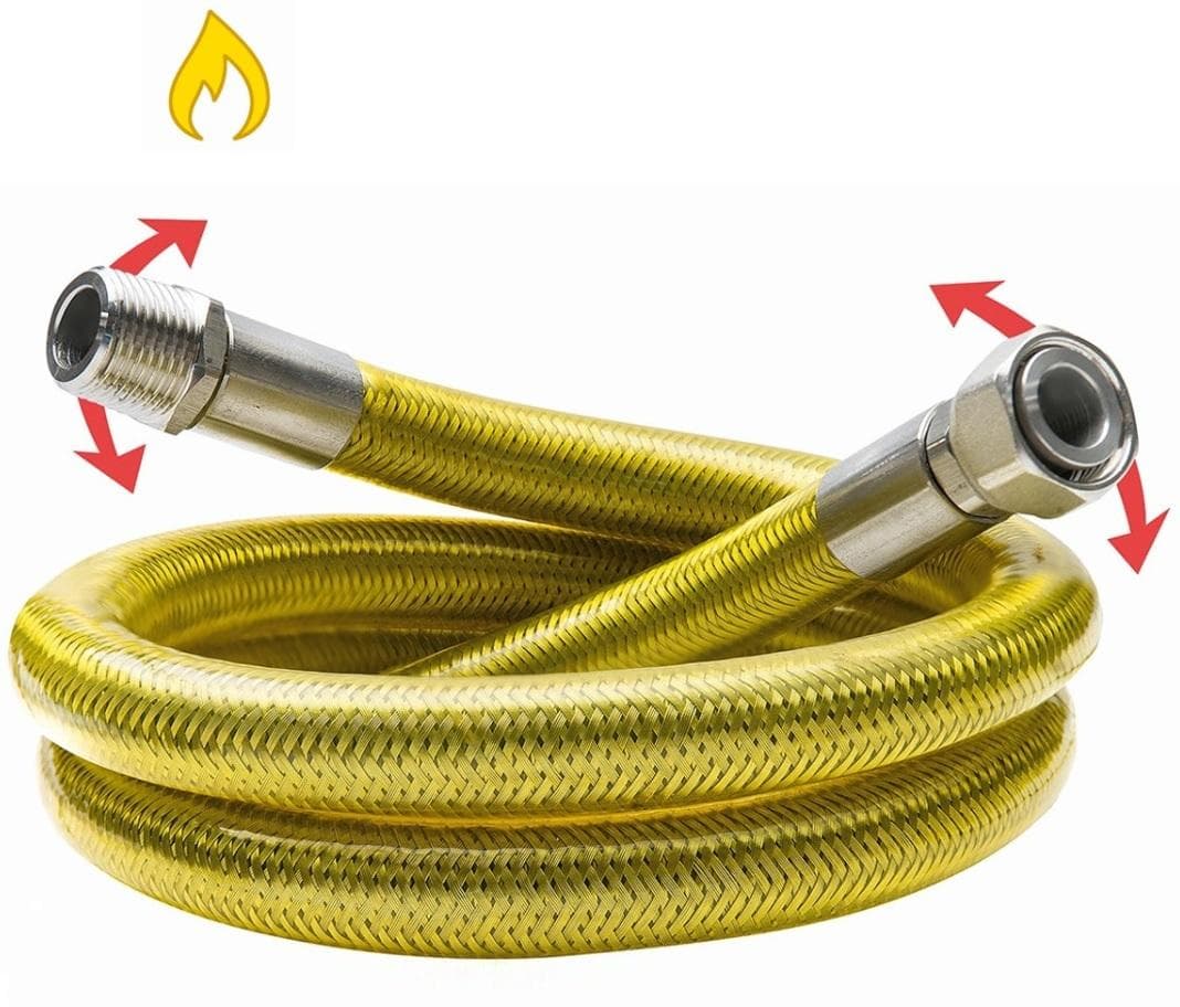Flexibilná nerezová plynová hadica MF, 1/2", dĺžka 1000 mm, otočná koncovka aj matica