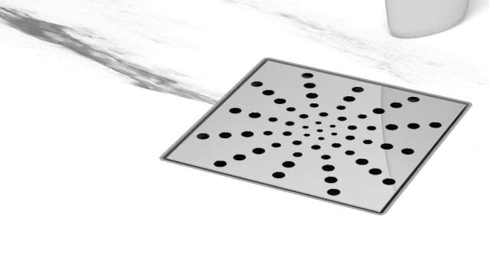 Podlahová vpusť PRIMO 150x150 nerez bočná D50 prietok 48l/min, výška 59mm