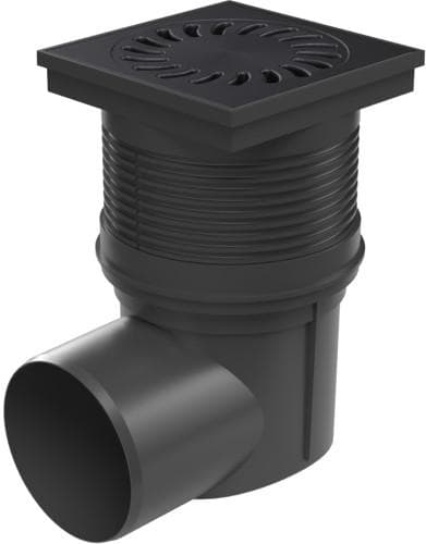 324SLi - KVB 110 S Li Kanalizačná vpust bočná D110, suchá, liatinová mriežka 150x150