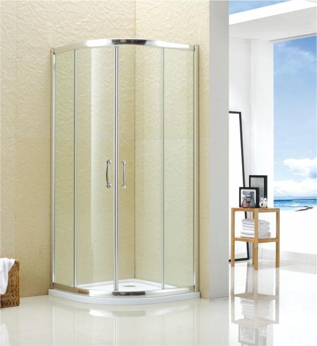 Sprchový kút oblý EVITA 900x900x1950 mm, lesklý SKO-KH8141L,R550,6 mm sklo číre SANS-PORE